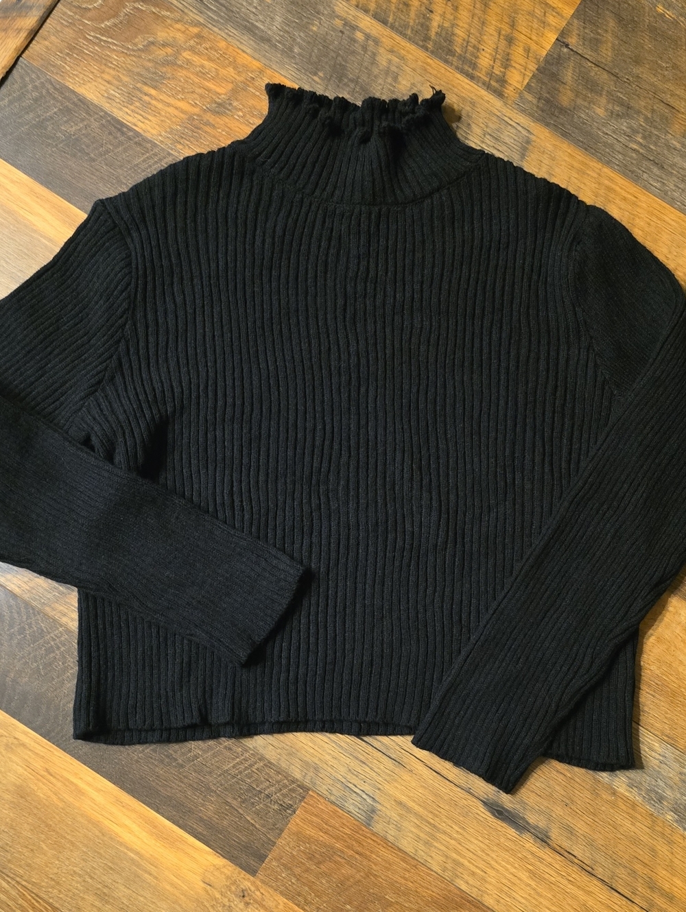 Petal & Pup Black Ribbed Turtleneck Sweater SIZE M